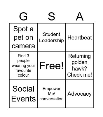 Grad School Bingo Card