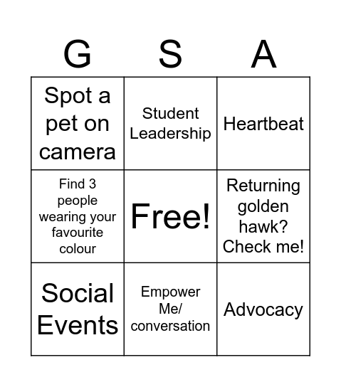 Grad School Bingo Card