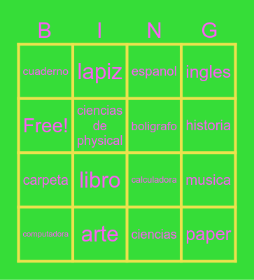 Froog Bingo Card