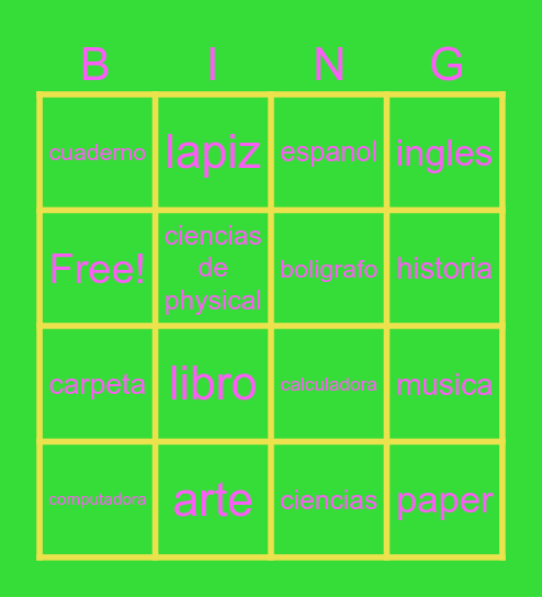 Froog Bingo Card