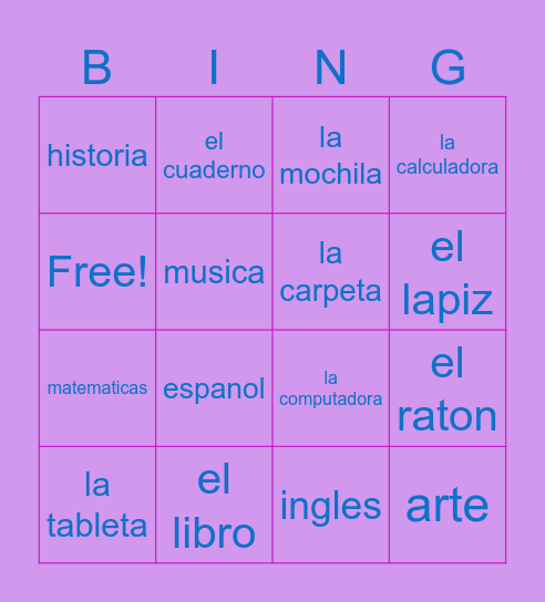 hi Bingo Card