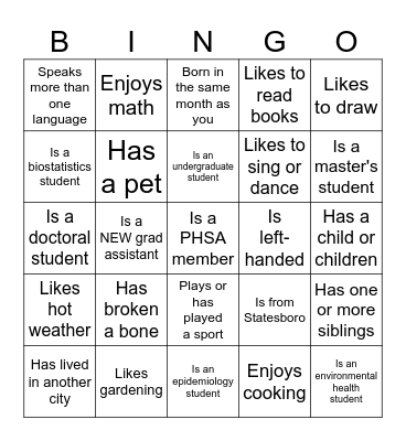 Getting to know BEES Bingo Card
