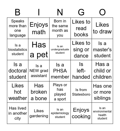 Getting to know BEES Bingo Card