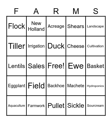 Farm Bureau Voice of Agriculture Bingo Card