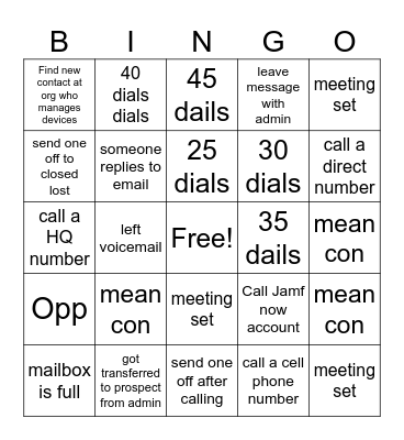 Second Game Bingo Card