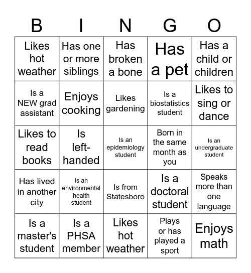 Getting to know BEES Bingo Card