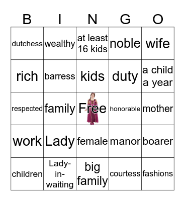 Ladies Bingp Bingo Card