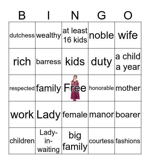 Ladies Bingp Bingo Card