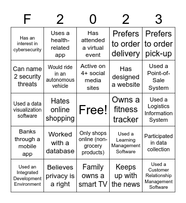 310 Introductions Bingo Card