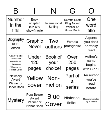 Class 6 English Bingo Card