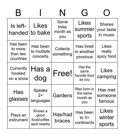 Icebreaker Bingo: Find Someone Who Bingo Card