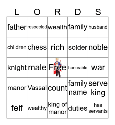 LORDS BINGO Card
