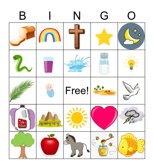 Sunday School BINGO Card