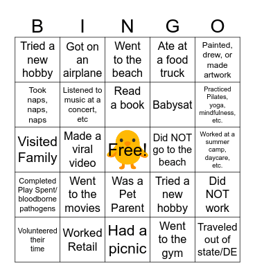 UD Back with a Bang! Bingo Card