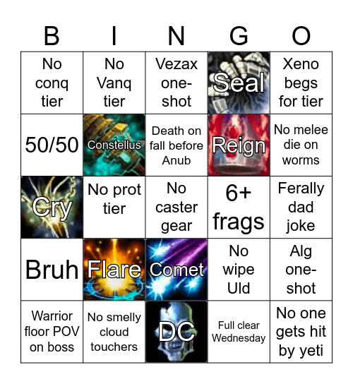 Raid Bingo Card