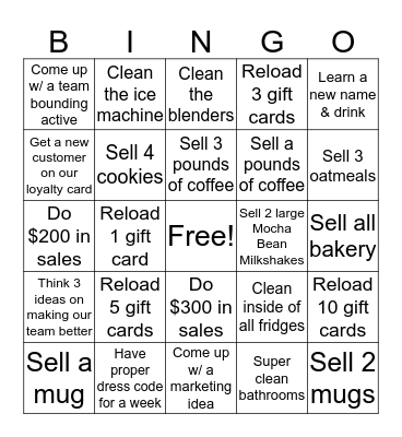 Hilltop Coffee Rush Bingo Card