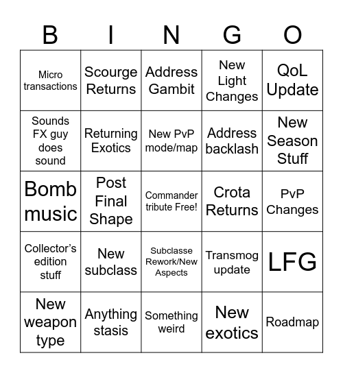Bingo Card