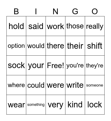 Samantha's Bingo Card