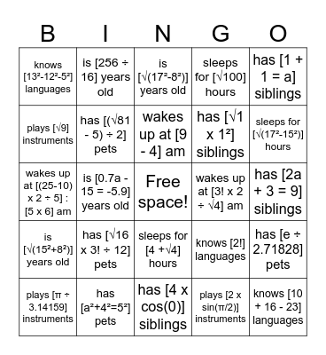 Find someone who... Bingo Card