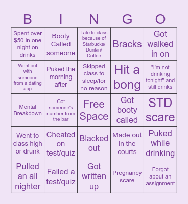 Fall 2023 Bingo Card