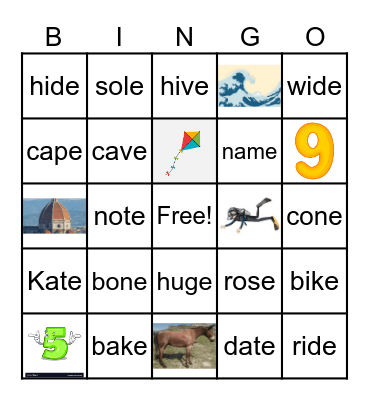 Phonics 3 Review Bingo Card