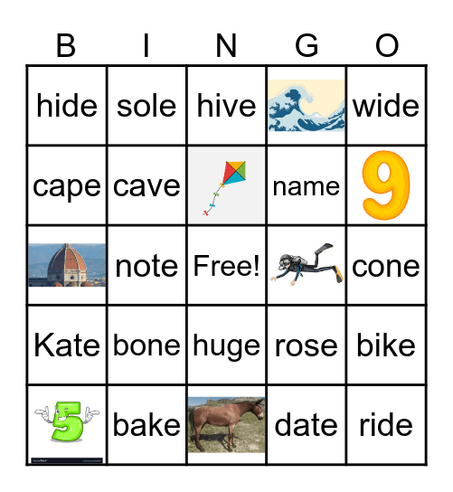 Phonics 3 Review Bingo Card