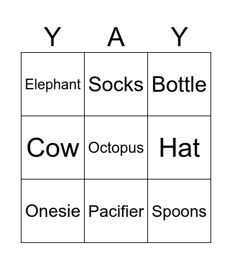 BABY! Bingo Card