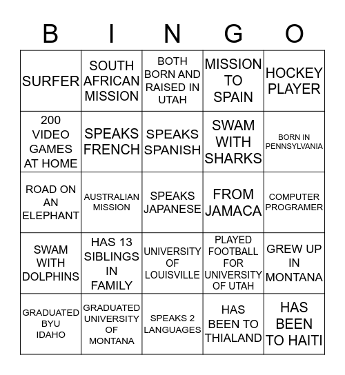 FRIENDS NEAR AND FAR Bingo Card