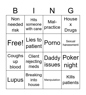 House bingo Card