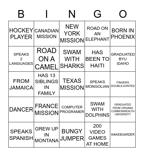 FRIENDS NEAR AND FAR Bingo Card