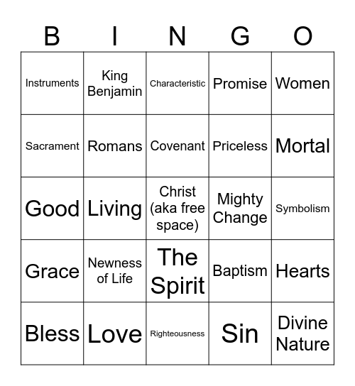 SEMINARY! Bingo Card