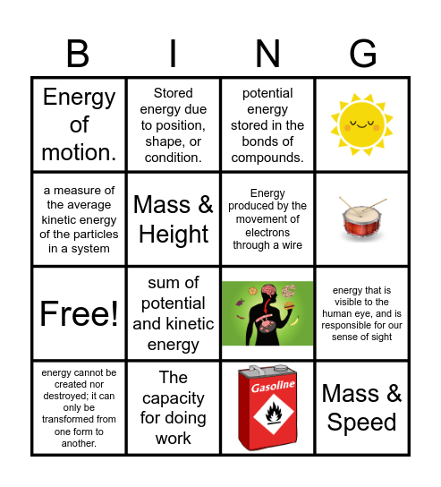 Energy BINGO Card