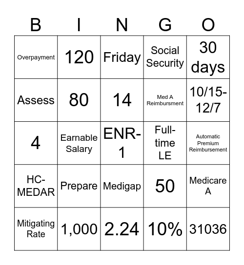 Krista's Fav Bingo Card