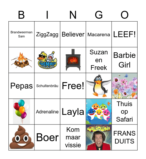 Swingo Bingo Card