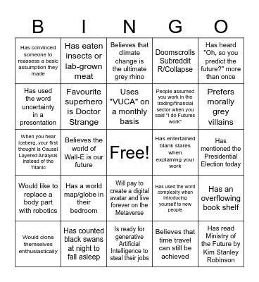 Futures Bingo! Bingo Card
