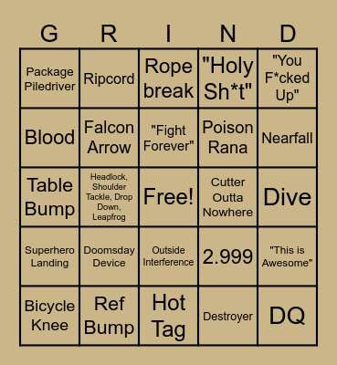 BUMP & Bingo Card