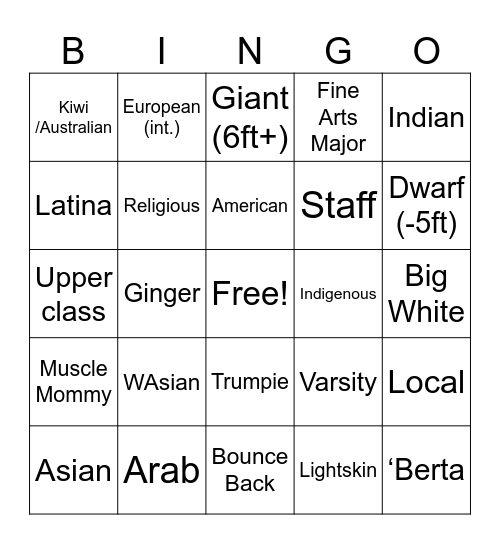 Box Bingo Card