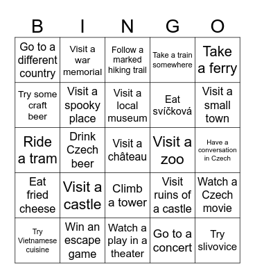 Czechia Bingo Card