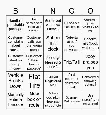 Postal BINGO Card