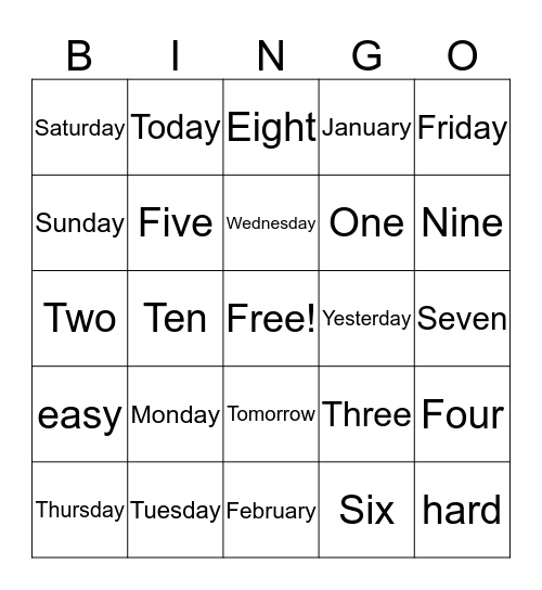 Learn English and Have Fun Bingo Card