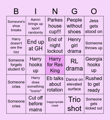 Res Ball Bingo Card