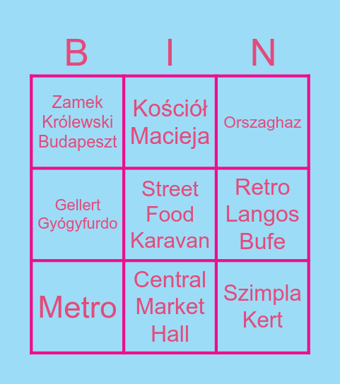 WĘGRY Bingo Card