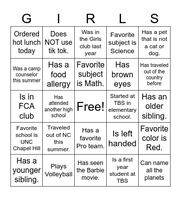 CLUB BINGO Card