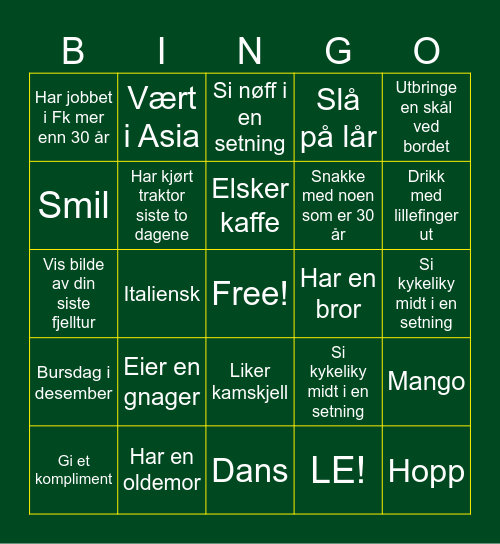 FKF 30 år Bingo Card
