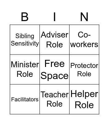 SIBLING ROLE-PLAY  Bingo Card