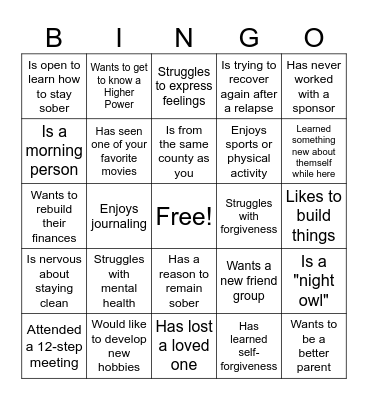 Find Someone Who.... Bingo Card