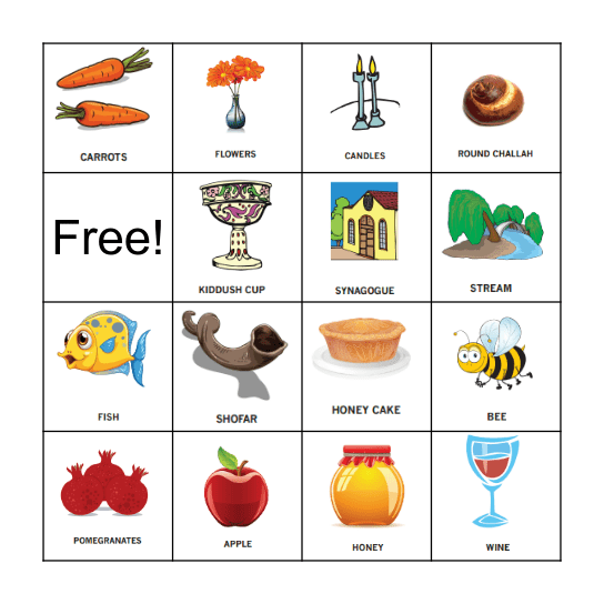 Rosh Hashana Bingo Card