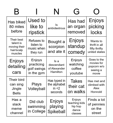 Aug 21 Cohort Bingo Card