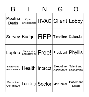 PSC Bingo Card