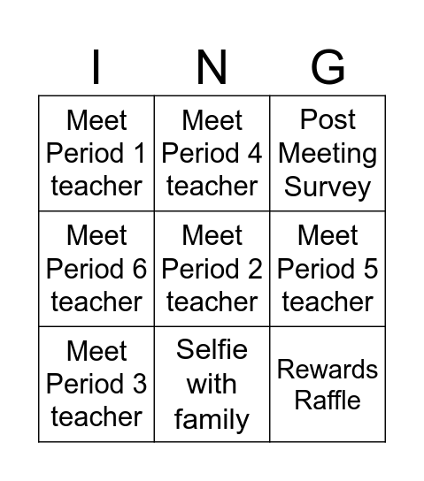 BTSN Bingo Card